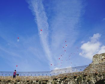 Low angle view of kite flying in sky