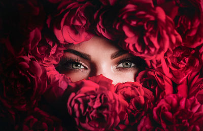 Portrait of woman with face paint