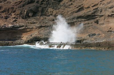 Scenic view of waterfall