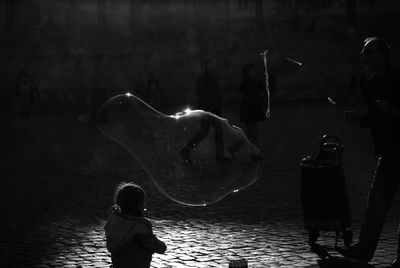 Reflection of woman in water