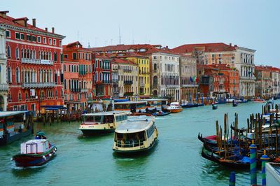 View of boats in canal