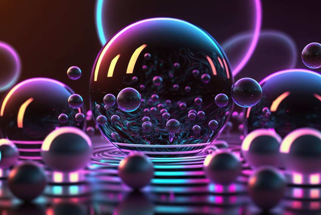 multi colored, bubble, fractal art, no people, abstract, futuristic, purple, technology, sphere, science, motion, backgrounds, shape, nature