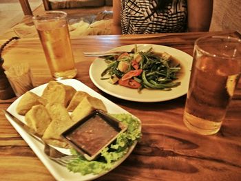 Close-up of food served in plate