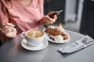 Coffee cup on table