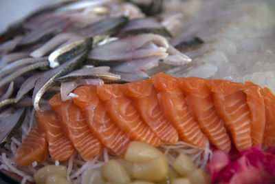 Close-up of chopped fish
