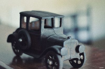 Close-up of toy car