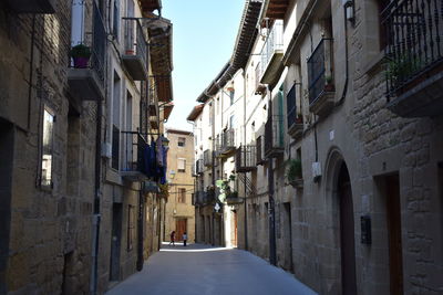 Narrow alley amidst buildings in city