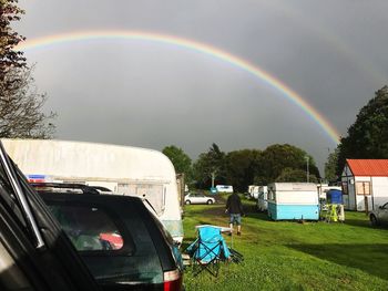 Scenic view of rainbow against sky