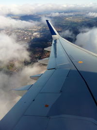 Cropped image of aircraft wing