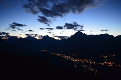 Illuminated cityscape at night