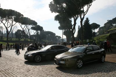 Cars on road in city