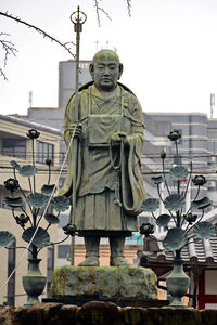 Low angle view of statue against clear sky