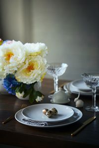 Place setting on table