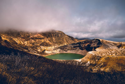 Scenic view of mountains against sky