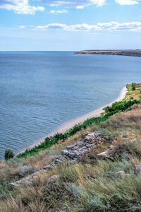 Ancient greek colony olbia on the banks of the southern bug river in ukraine on a cloudy summer day.