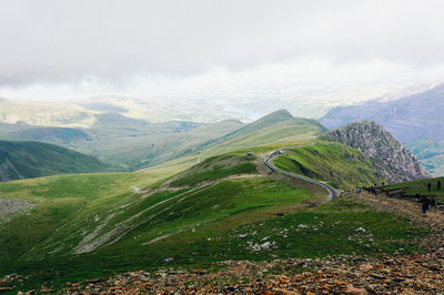 Scenic view of mountains against sky