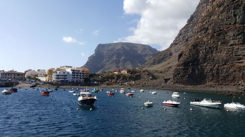View of boats in sea
