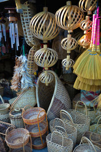 Close-up of clothes for sale in store