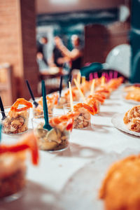 Close-up of food on table in restaurant