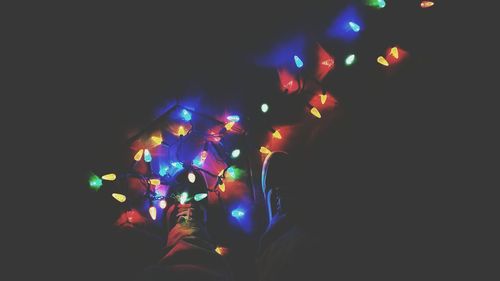 Illuminated lights at night