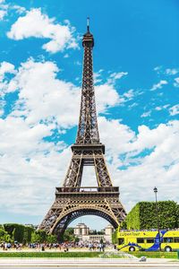 View of tower against cloudy sky