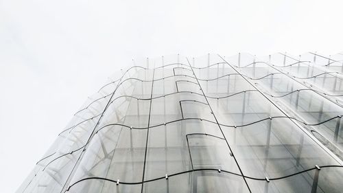 Low angle view of modern building against clear sky