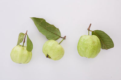 Close-up of fruits over white background