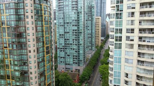 Full frame shot of modern buildings in city