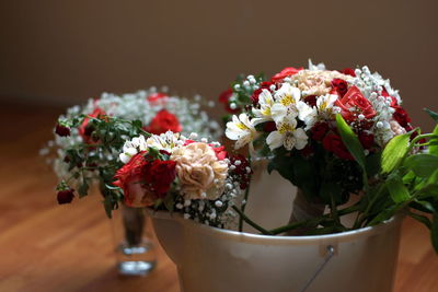 Close-up of flower pot on table