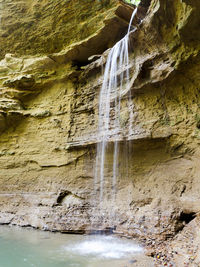 Scenic view of waterfall