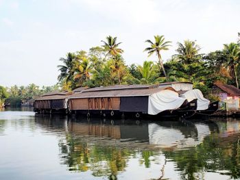 View of boats in lake