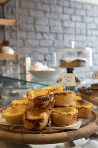 Close-up of cake in plate on table