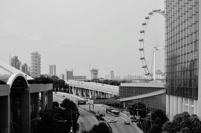 View of skyscrapers in city