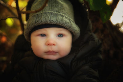 Close-up portrait of cute boy