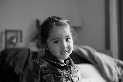 Portrait of cute girl at home