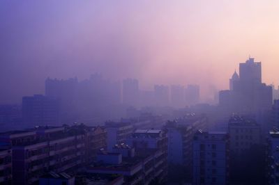 High angle view of cityscape against sky