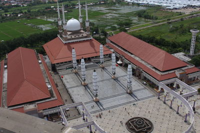 High angle view of roof of building