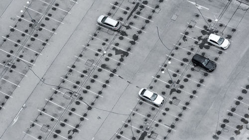 High angle view of cars on city street