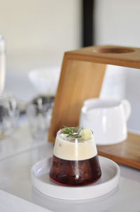 Drip coffee on a white background