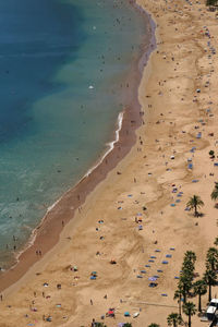 High angle view of beach