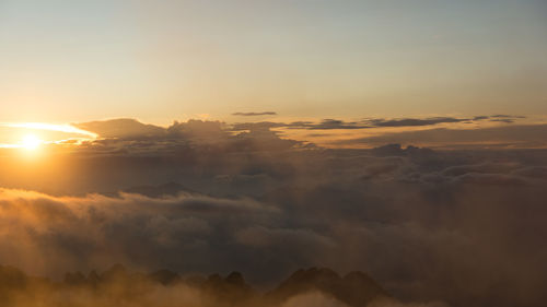 Scenic view of cloudscape against sky during sunset