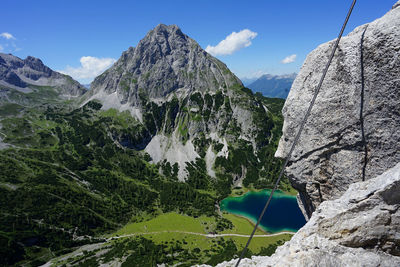 Scenic view of mountains against sky