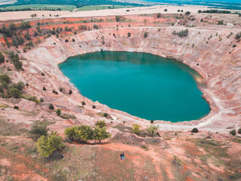 High angle view of lake