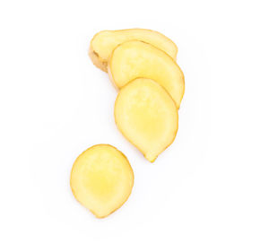 High angle view of lemon on white background
