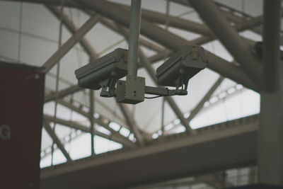 Low angle view of security camera