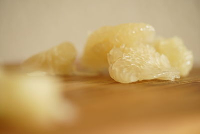 Close-up of ice cream on cutting board