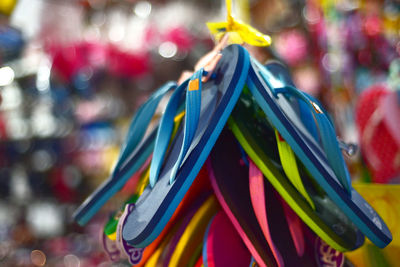 Close-up of multi colored christmas lights