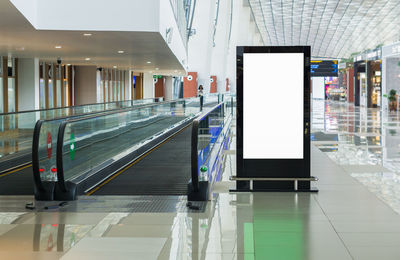 Blank billboard posters in the airport.