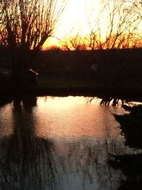 Sunset over lake