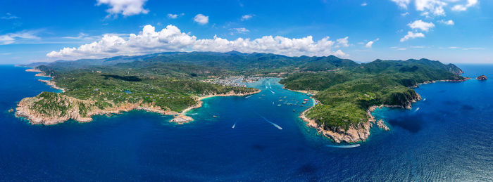 Aerial view of sea against sky